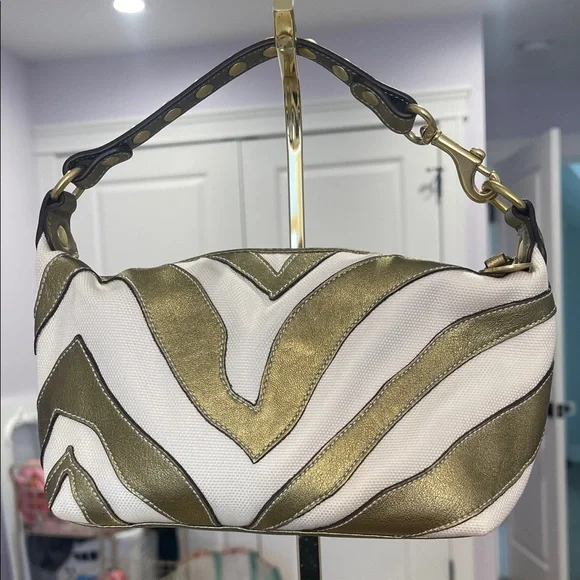Coach Y2K Metallic Bronze Zebra Pouchette - Picture 3 of 16